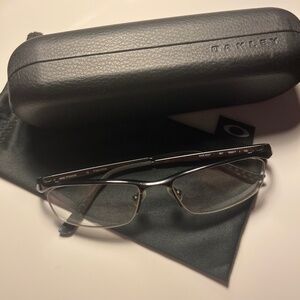 Nike 6037  Black Titanium Eyeglass Frames 53-17-135 Semi-Rimless, Oakley Case